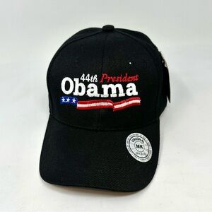 Obama Presidential Baseball Hat One Size Adult Black White Red Adjustable